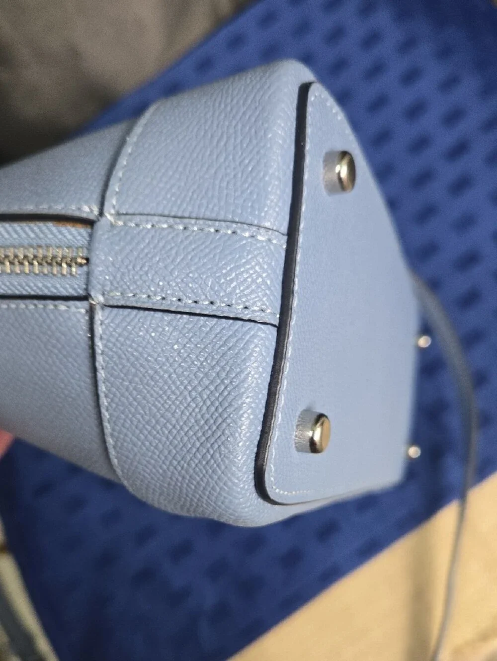 Coach Slate Blue Dome Satchel with Silver Hardware
